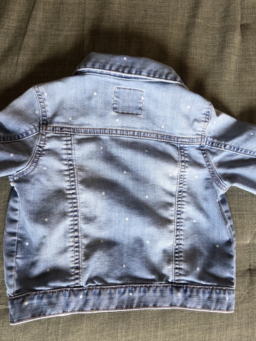 Oshkosh Jean Jacket With White Polka Dots Size 4T